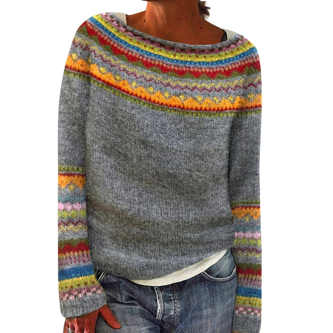 Janis | Winter Rainbow Sweater