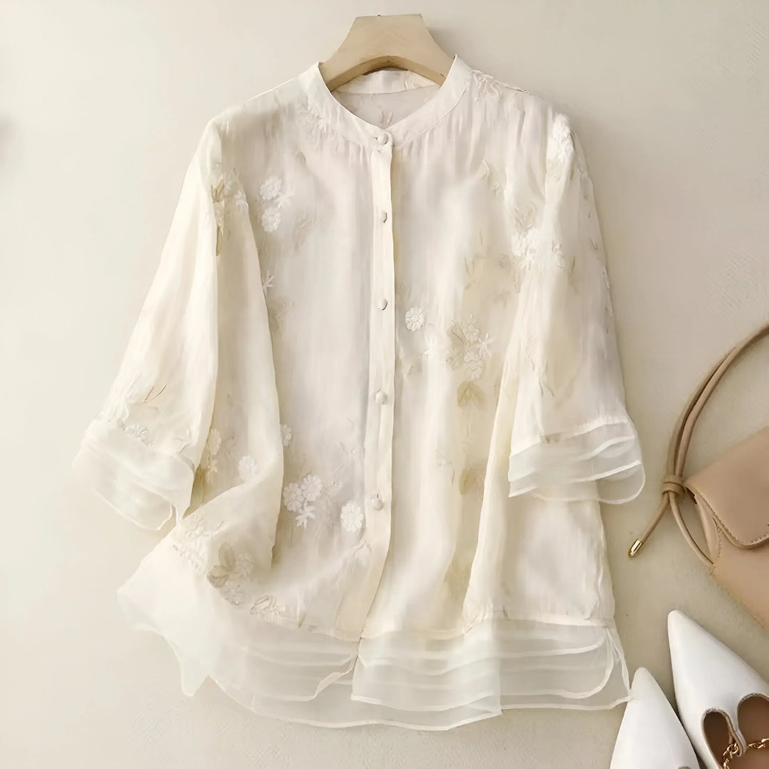 Isla - Embroidered Cotton Blouse