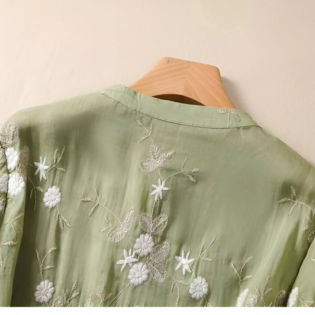 Isla - Embroidered Cotton Blouse