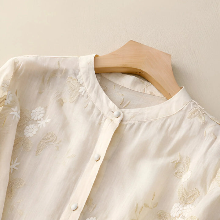 Isla - Embroidered Cotton Blouse