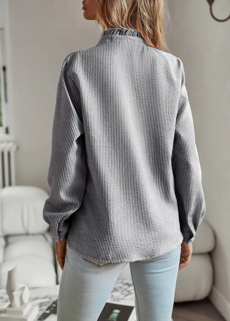 Aurora - Ruffle Long Sleeve Blouse