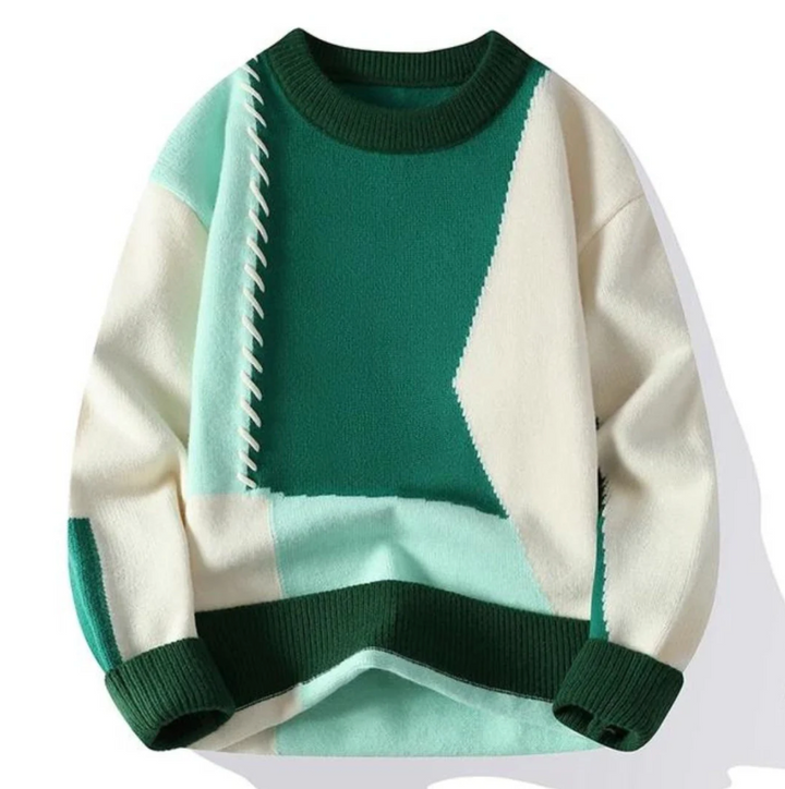 Luca - Soft Knit Patchwork Sweater