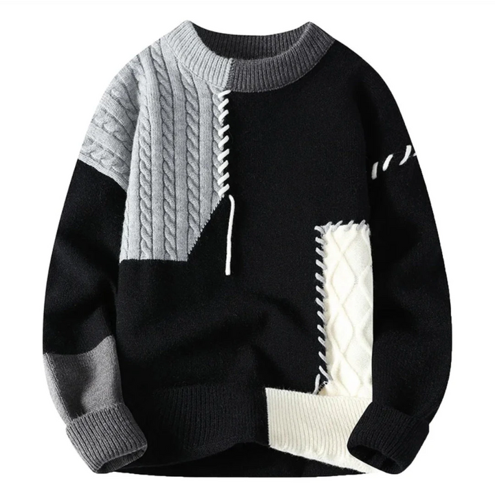 Luca - Soft Knit Patchwork Sweater