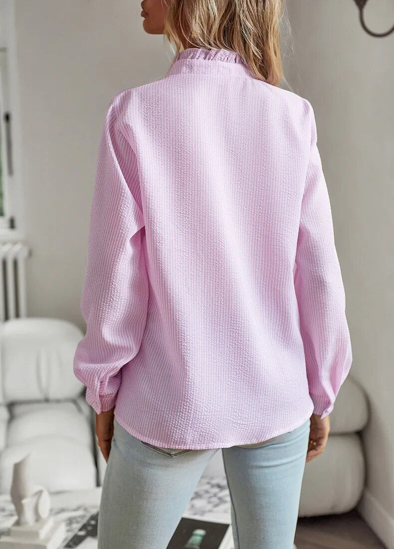 Aurora - Ruffle Long Sleeve Blouse